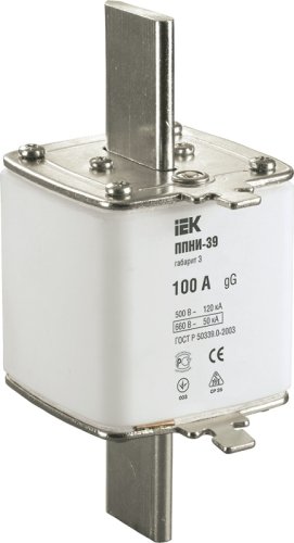Вставка плавкая предохранителя IEK ППНИ-39 габарит 3 100А фото Вставка плавкая предохранителя IEK ППНИ-39 габарит 3 100А картинка